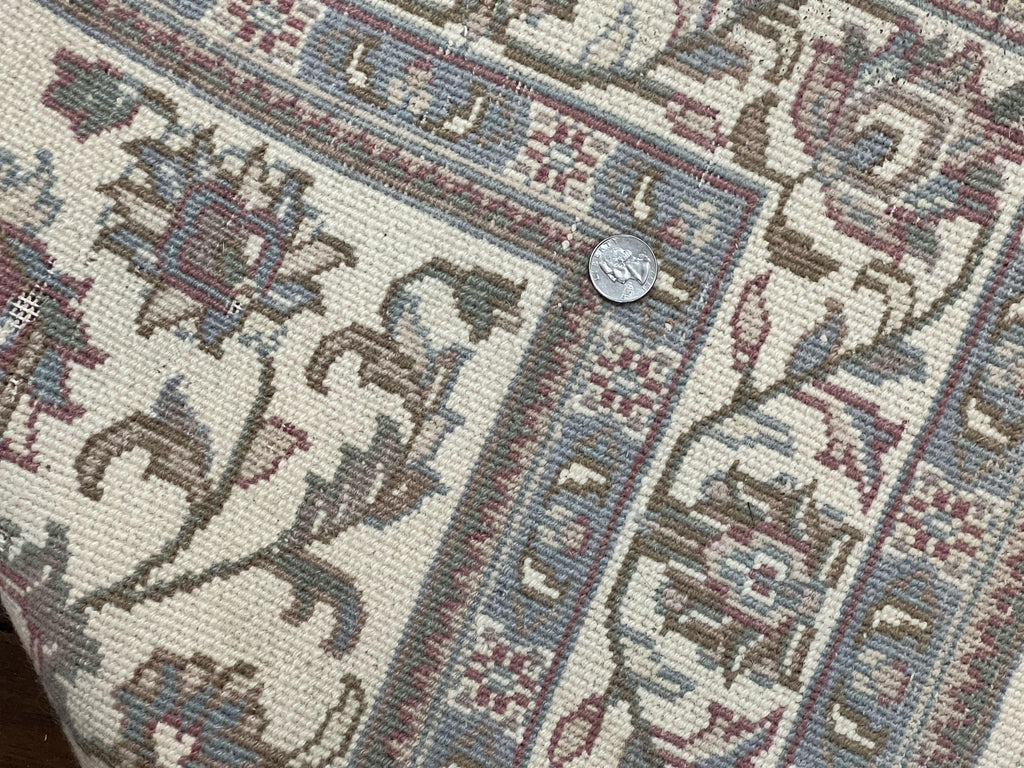 Indo Persian Rug 4x6, Vintage Handmade Wool Carpet, Floral Allover Pattern, Beige, Pair A