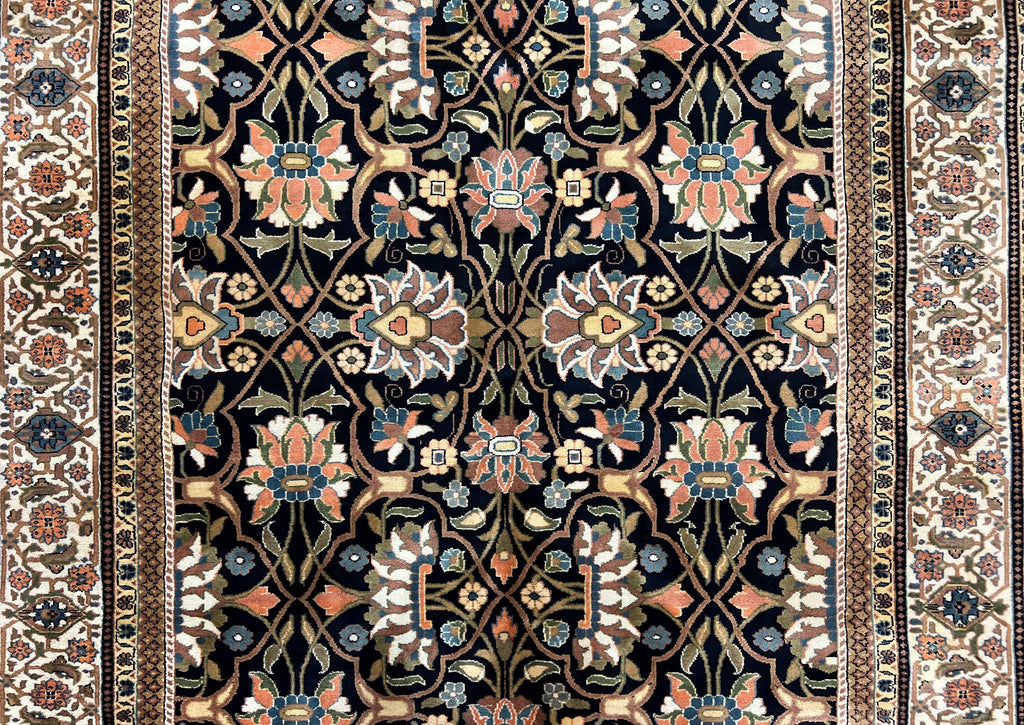 Indo Persian Bidjar Rug 6x10, Vintage Handmade Wool Carpet, Allover Pattern