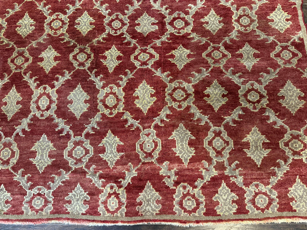 Modern Turkish Oushak Rug 5x8, Brick Red