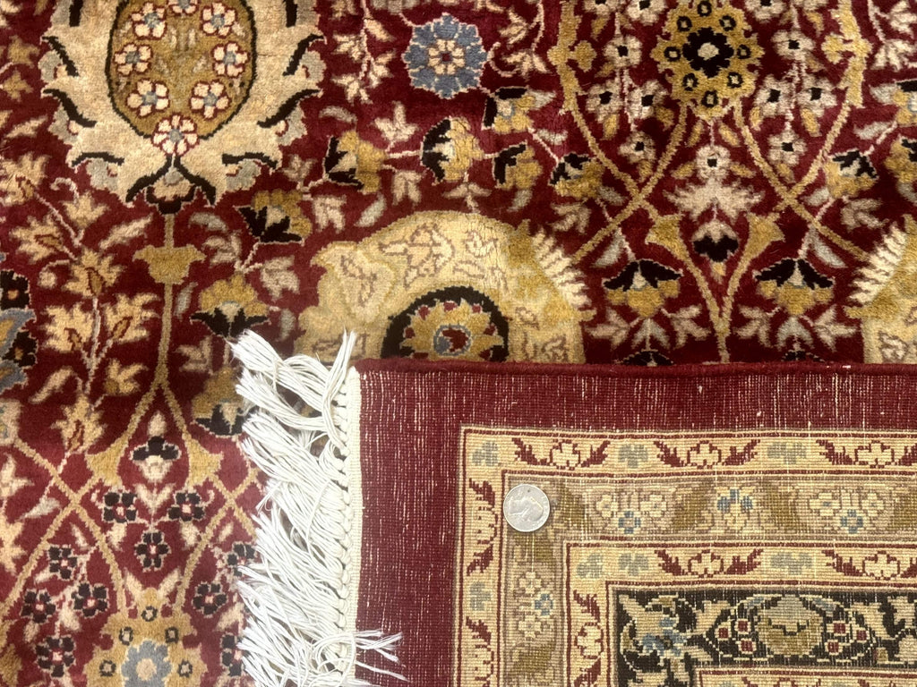 Palace Size Pak Persian Rug 12x15, Brick Red, Allover Pattern, Handmade Oversized Wool Oriental Carpet, Large Area Rug, Fine 225 KPSI
