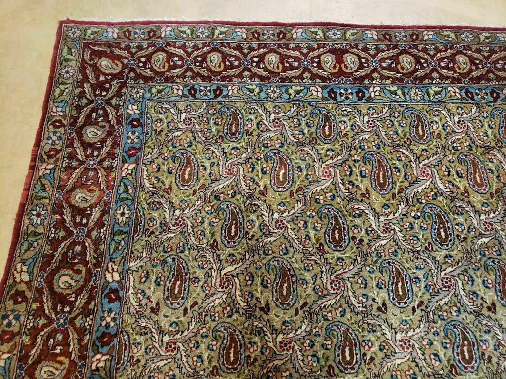 4' X 7' Handmade Turkish Wool Rug Paisley Hand Knotted Flowers One Of A Kind