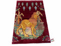 3 X 5 Handmade Rug New Vintage Rug Quality Wool Pictorial Lion Jungle Veg Dyes