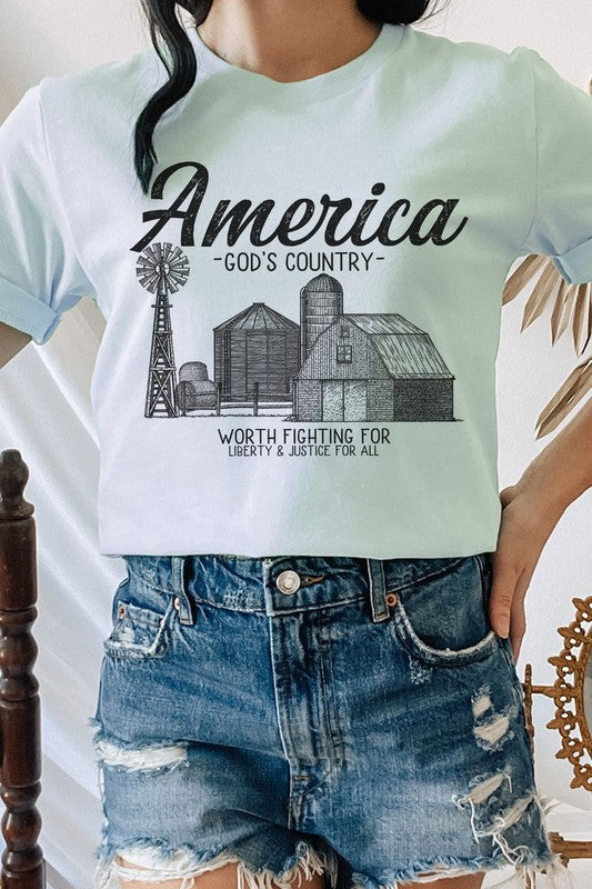 America Gods Country Graphic Tee T-Shirt