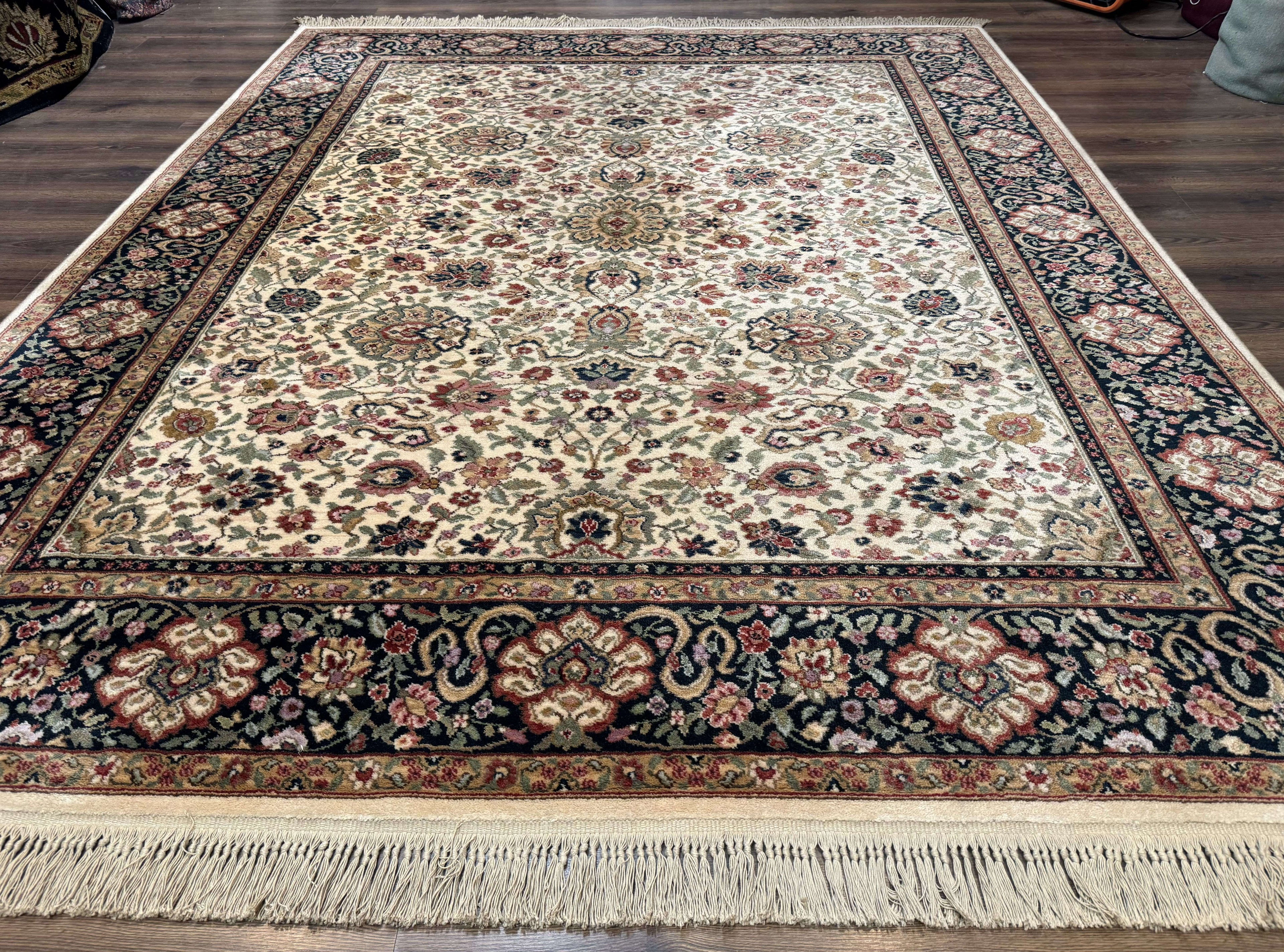 Karastan Rug 8.8 x 10.6 Ivory Indo Kirman #700/706, Wool Original Series