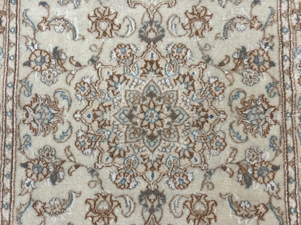 Small Persian Tabriz Rug 2.6 x 3.8, Vintage, Wool and Silk Highlights, Fine 225 KPSI