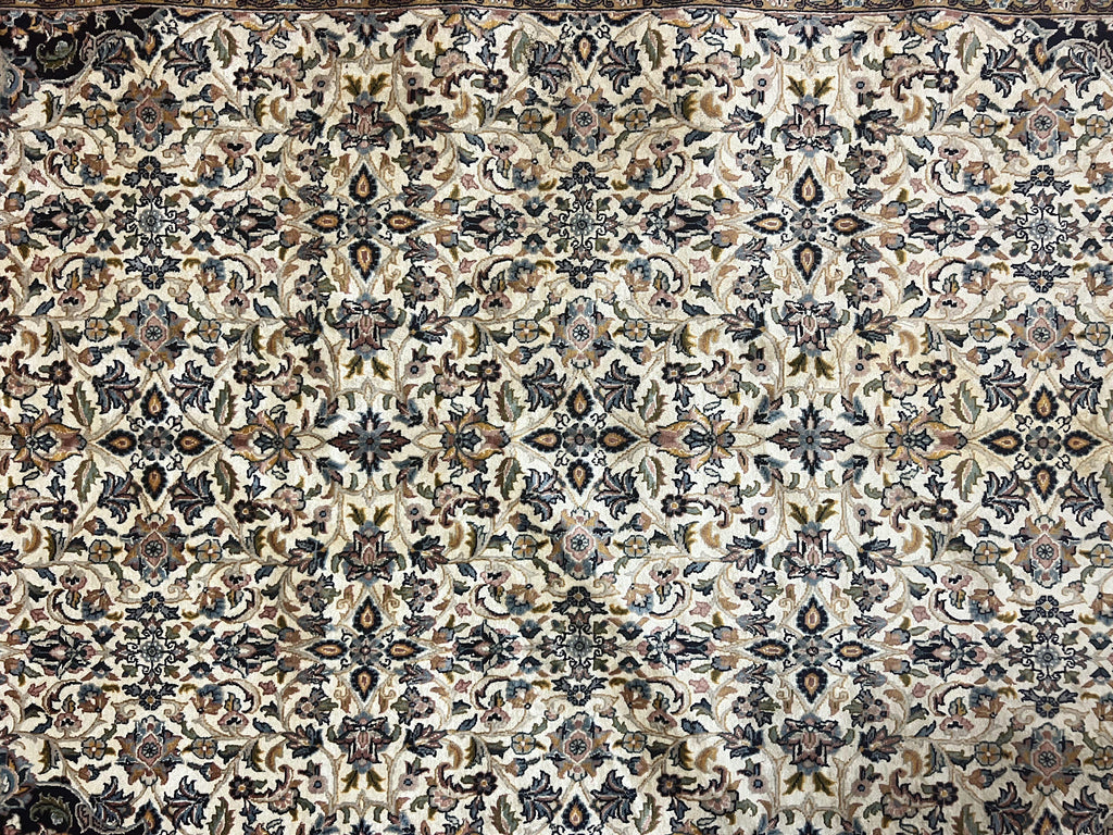 Pak Persian Rug 5x8, Handmade Wool Oriental Carpet, Vintage Rug, Floral Allover, Very Fine 320 KPSI