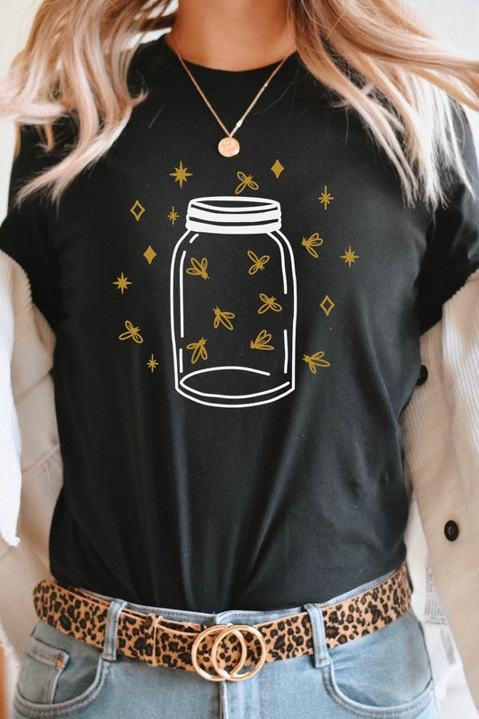 Fireflies in a Jar Glow Summer Nights Graphic Tee T-Shirt