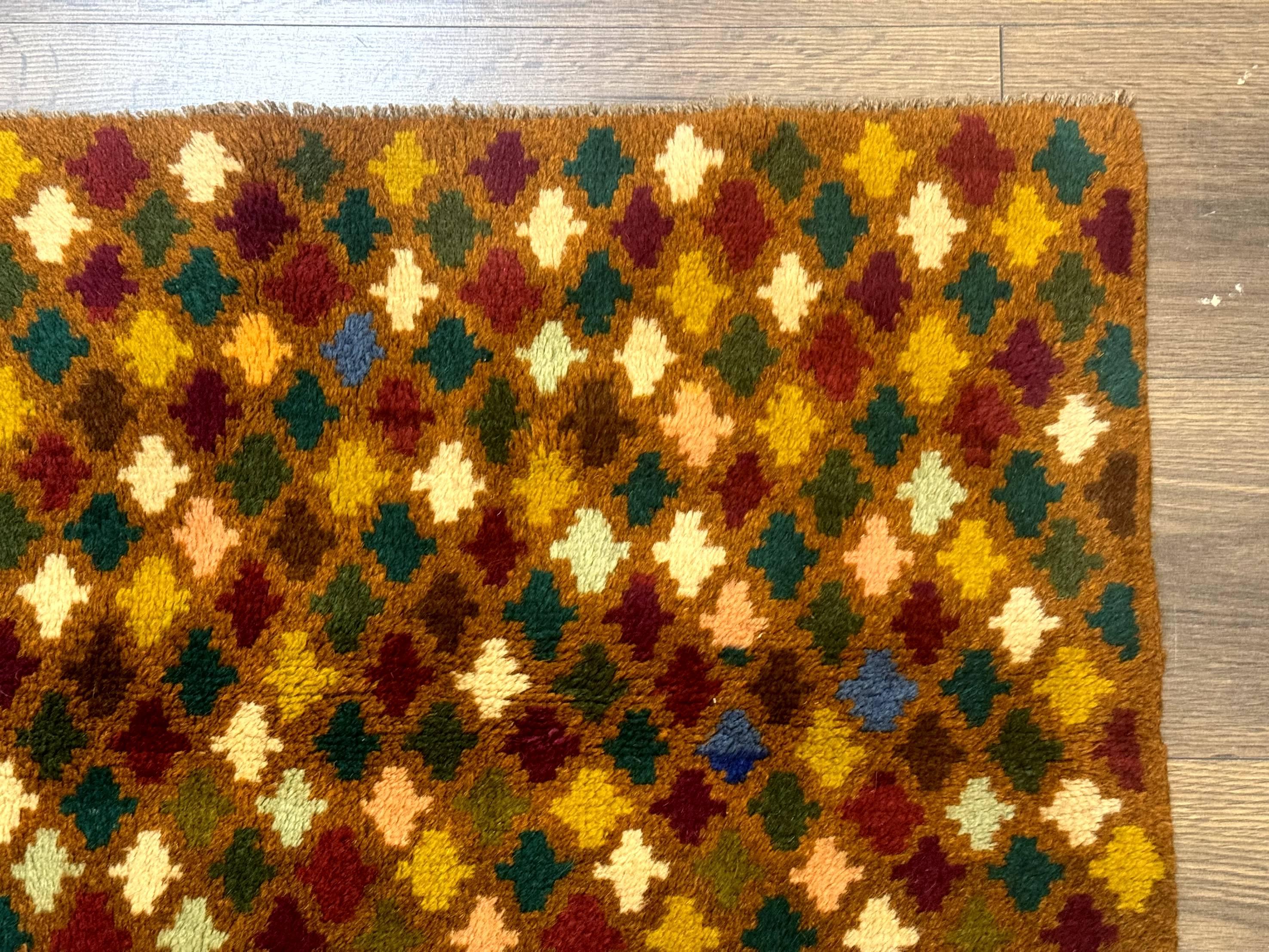 Balouch Rug 3x4, Burnt-Orange, Multicolor, Afghan Rug