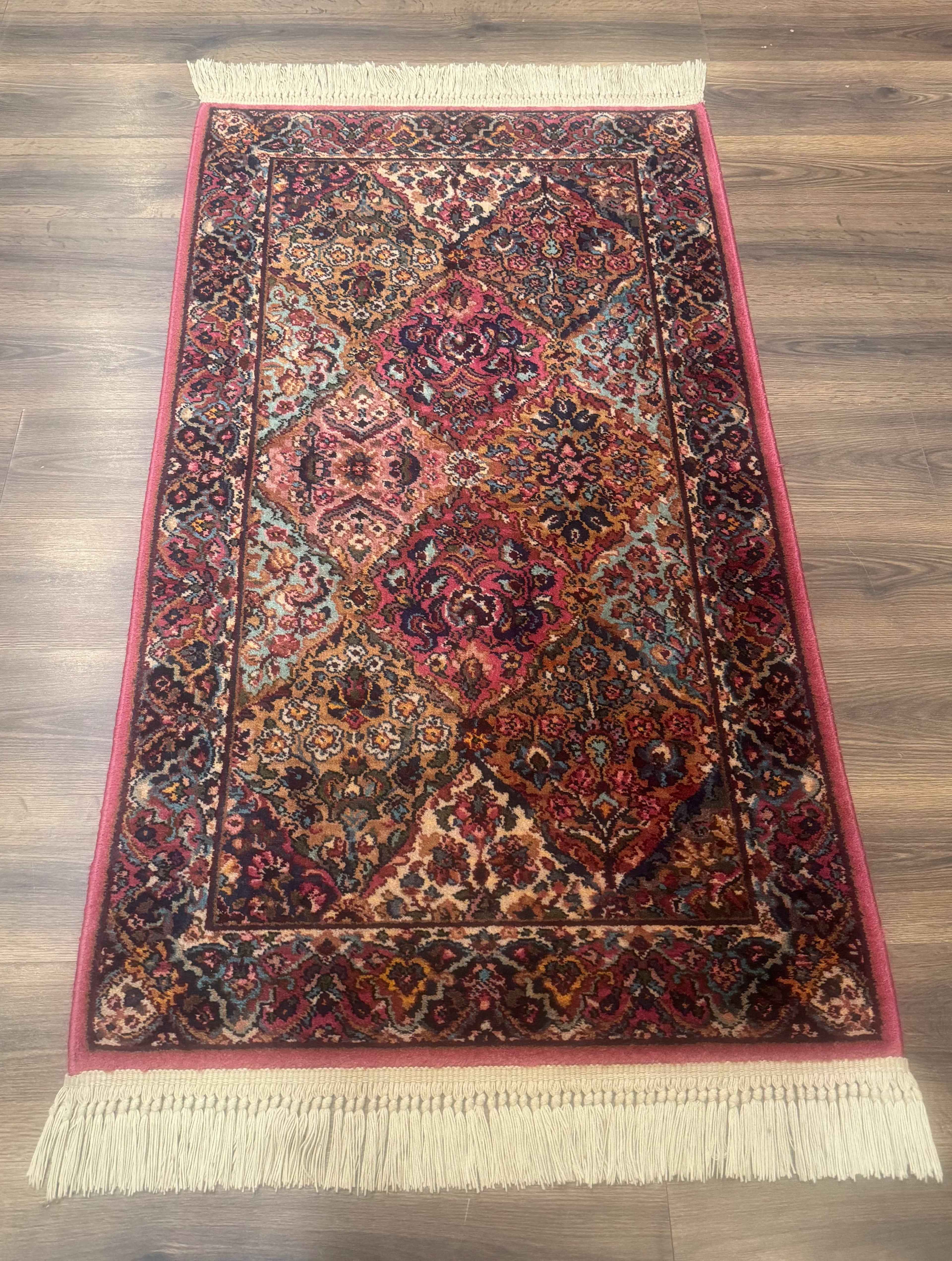 Karastan Rug 3x5 Multicolor Panel Kirman #717, Original 700 Series, Wool Pile, Discontinued