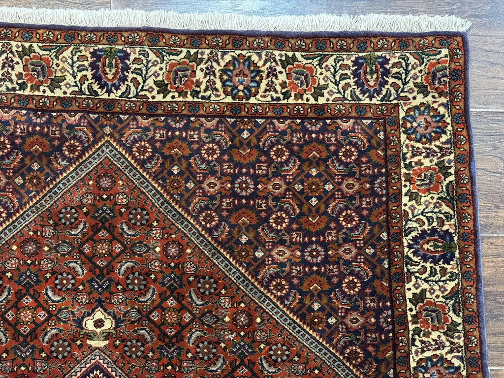 Persian Bidjar Rug 4x5, Fine 290 KPSI, Herati Pattern