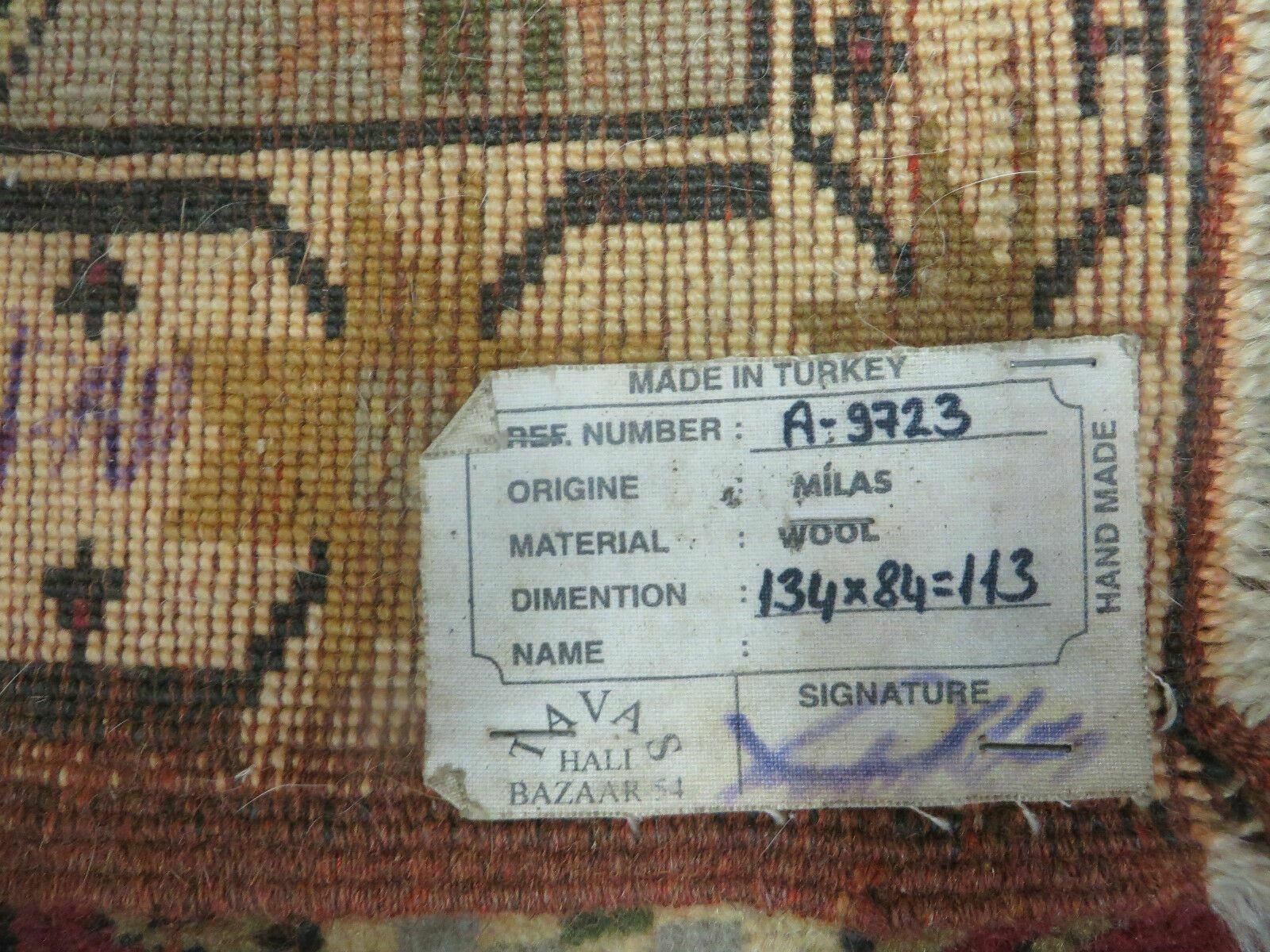 3' X 5' Vintage Handmade Turkish Turkey Oushak MILAS Wool Accent Rug Carpet Nice