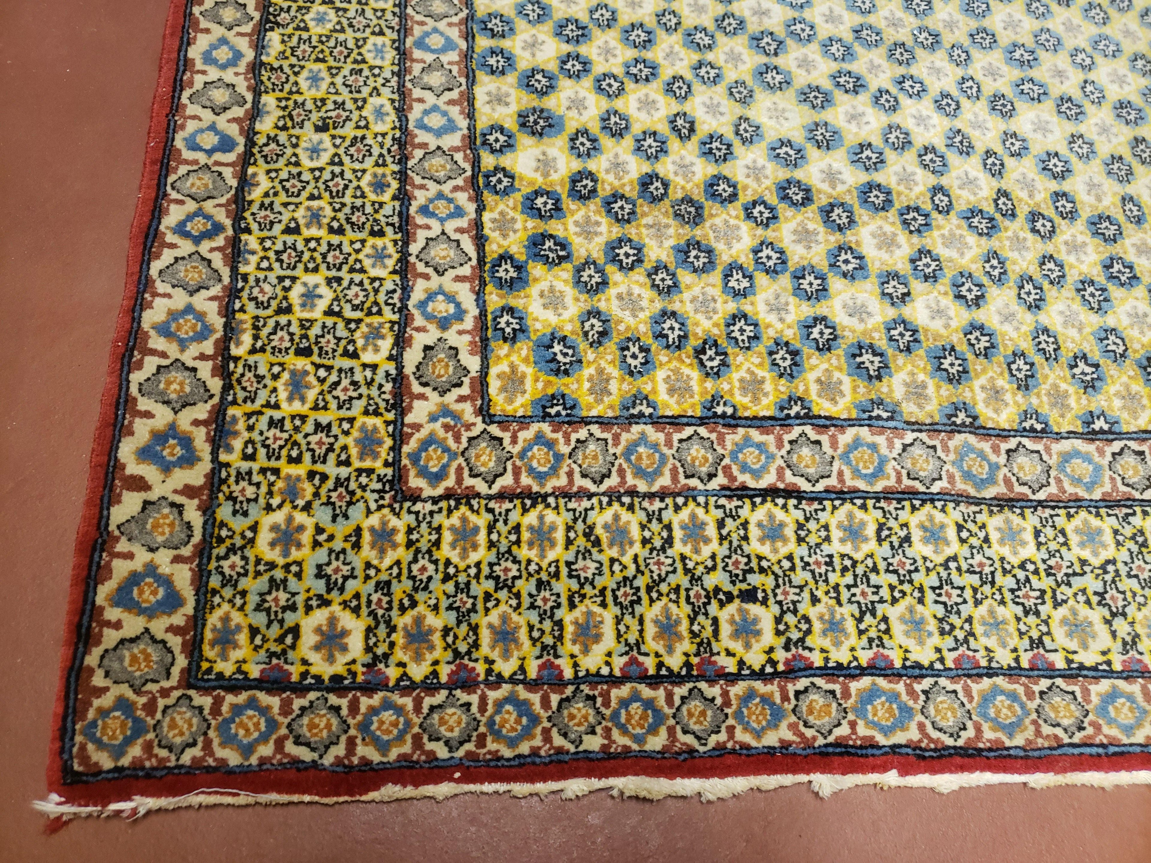 5x7 Authentic Handmade Rug Star Of David Wool Rug Green Rug Gold Rug 4x6 Rug