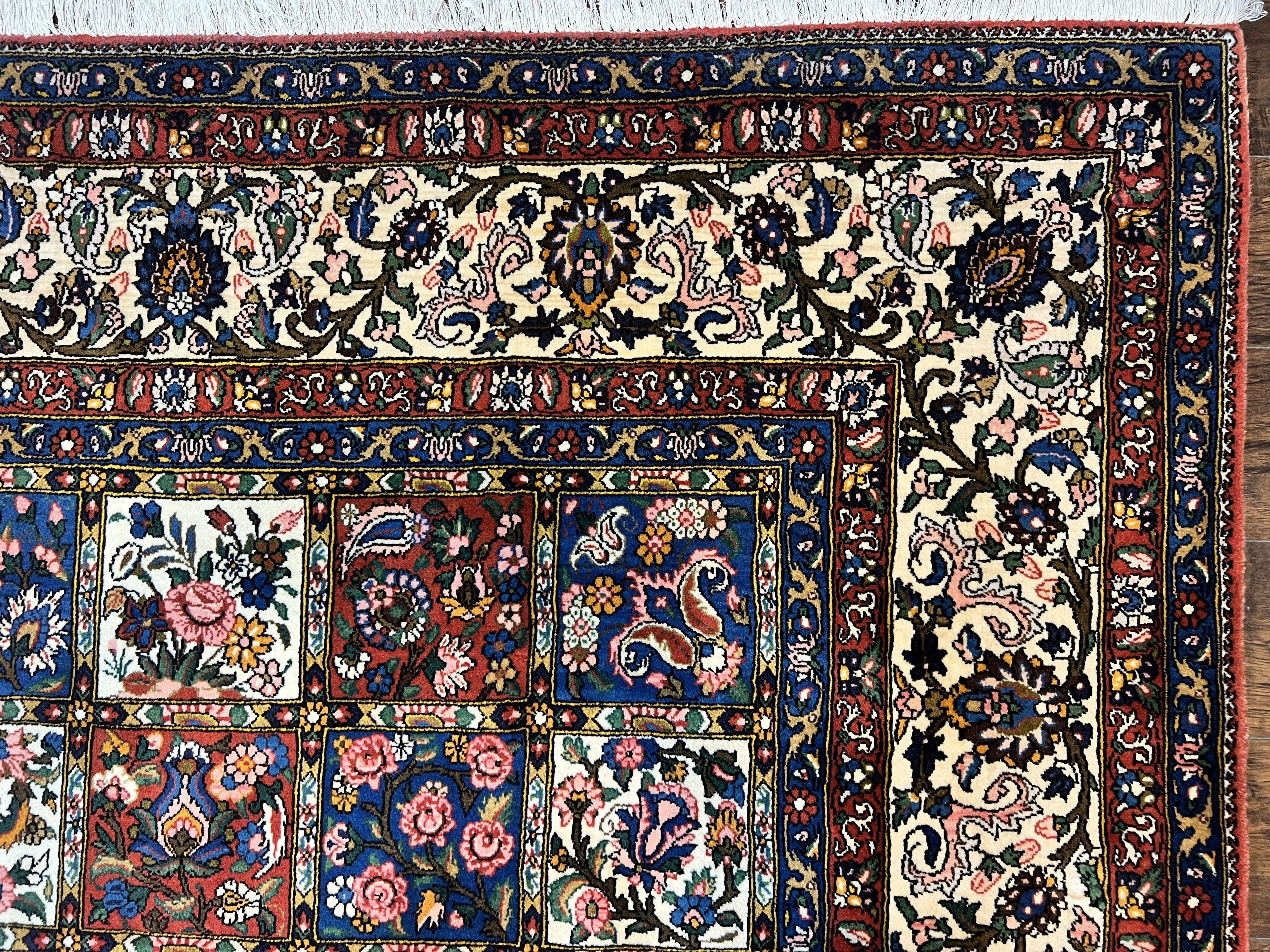 Persian Bakhtiari Rug 10x14, Multicolor Khesti Panel Design