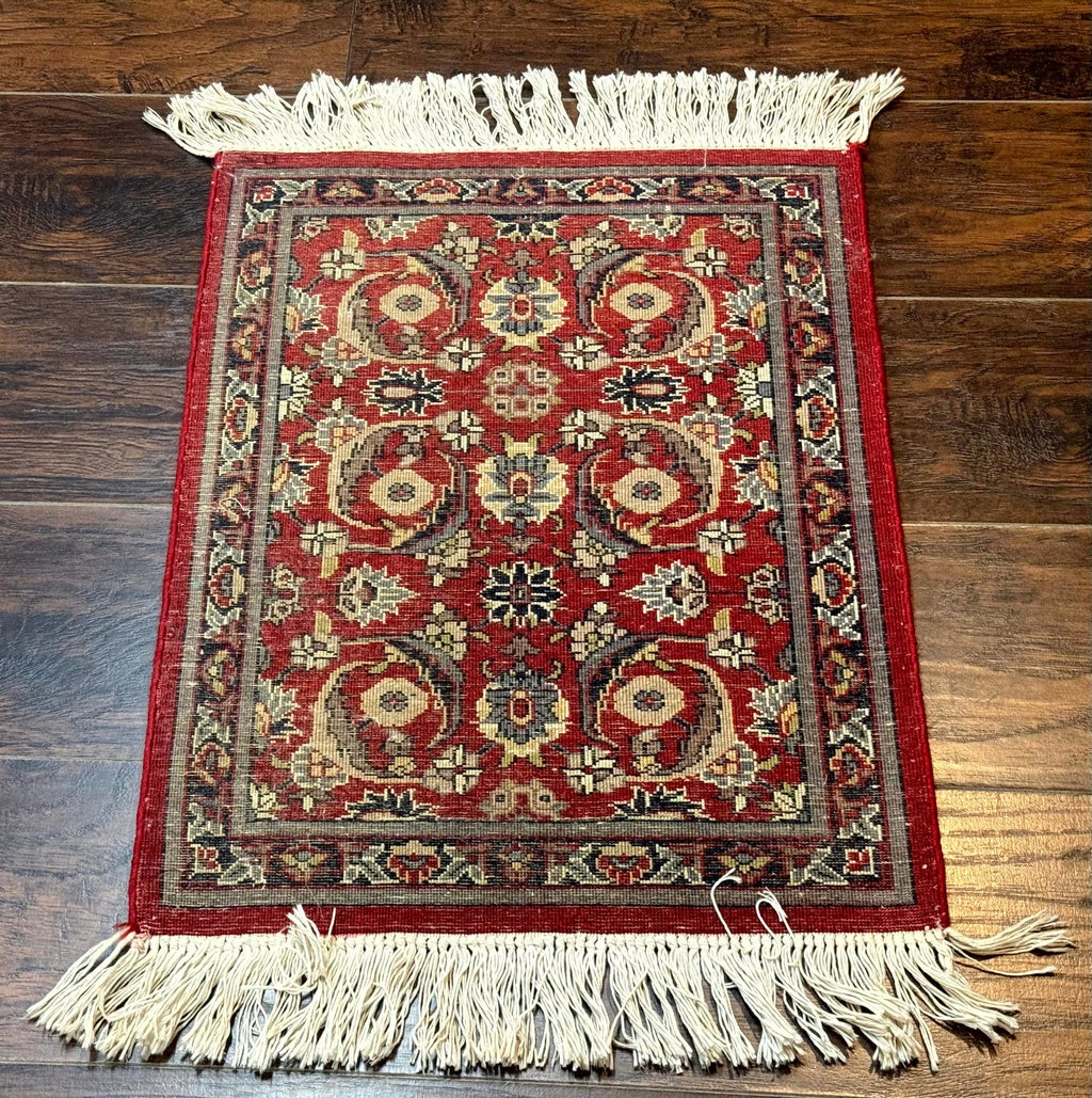 Small Pak Persian Handmade Wool Rug 1.7 x 2, Red