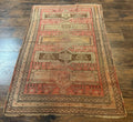 Antique Turkish Melas Rug 3x5, Geometric Carpet, 1920s Wool Rug, Bohemian Rug, Low Pile Rug, Tribal Rug