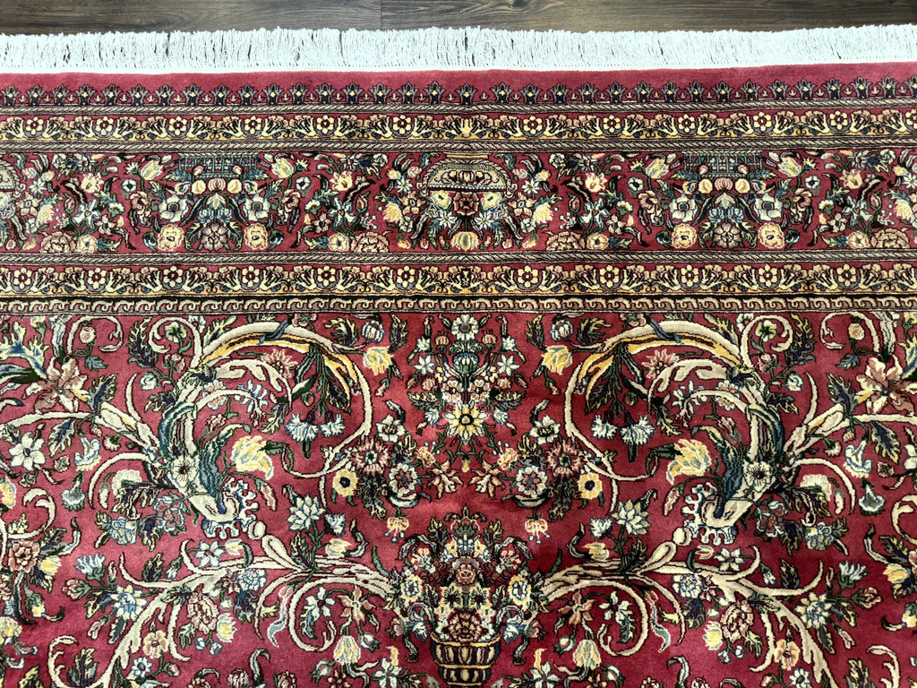 Sino Persian Rug 9x12, Fine 290 KPSI, Rose-Red, Floral Allover