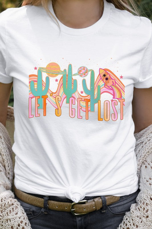 Lets Get Lost Desert Space Groovy Graphic Tee