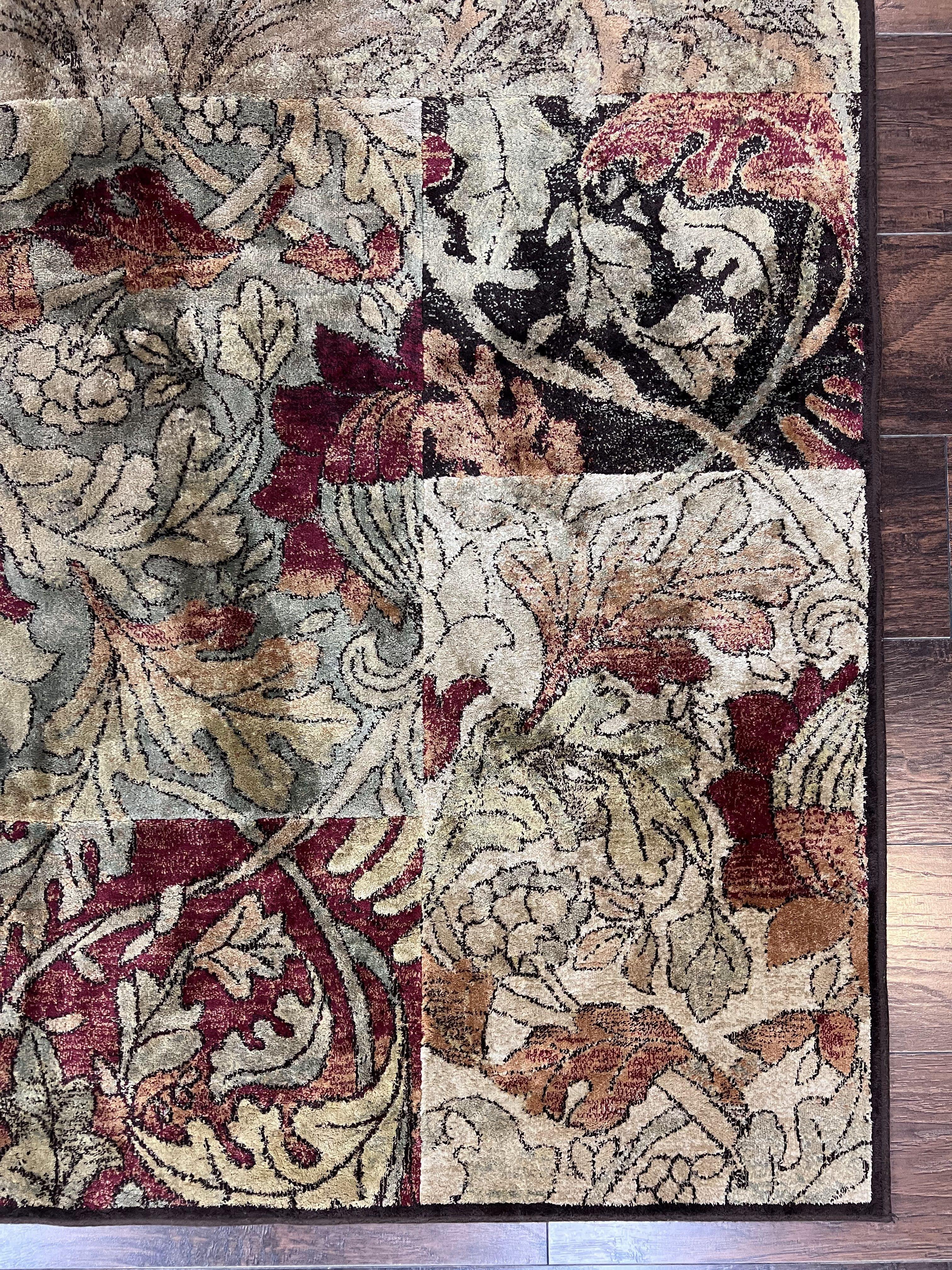 Modern Abstract Area Rug 5x7, Floral Design, Contemporary Carpet 5 x 7, Multicolor