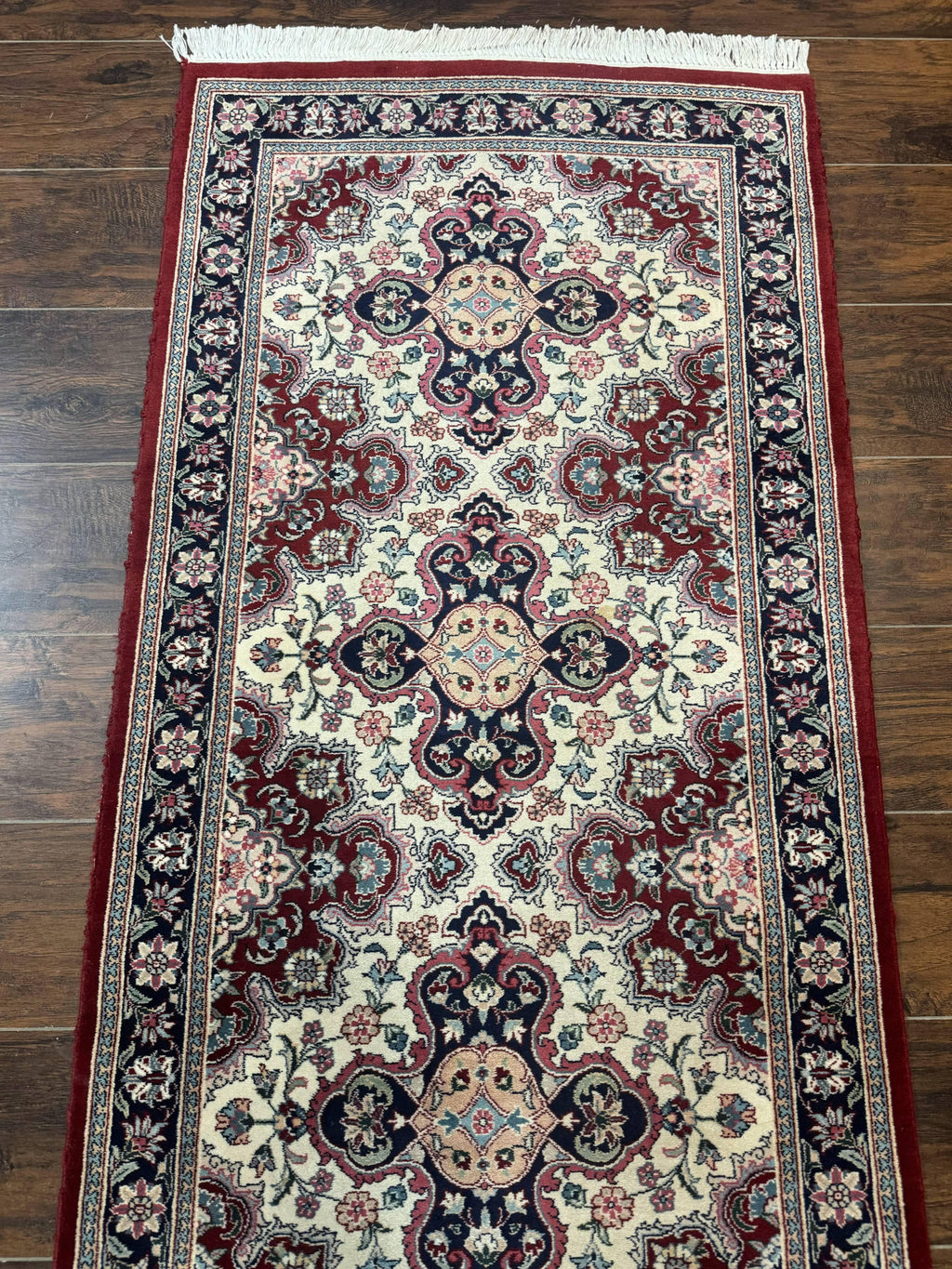 Sino Persian Runner Rug 2.7 x 8, Floral, Handmade, 250 KPSI