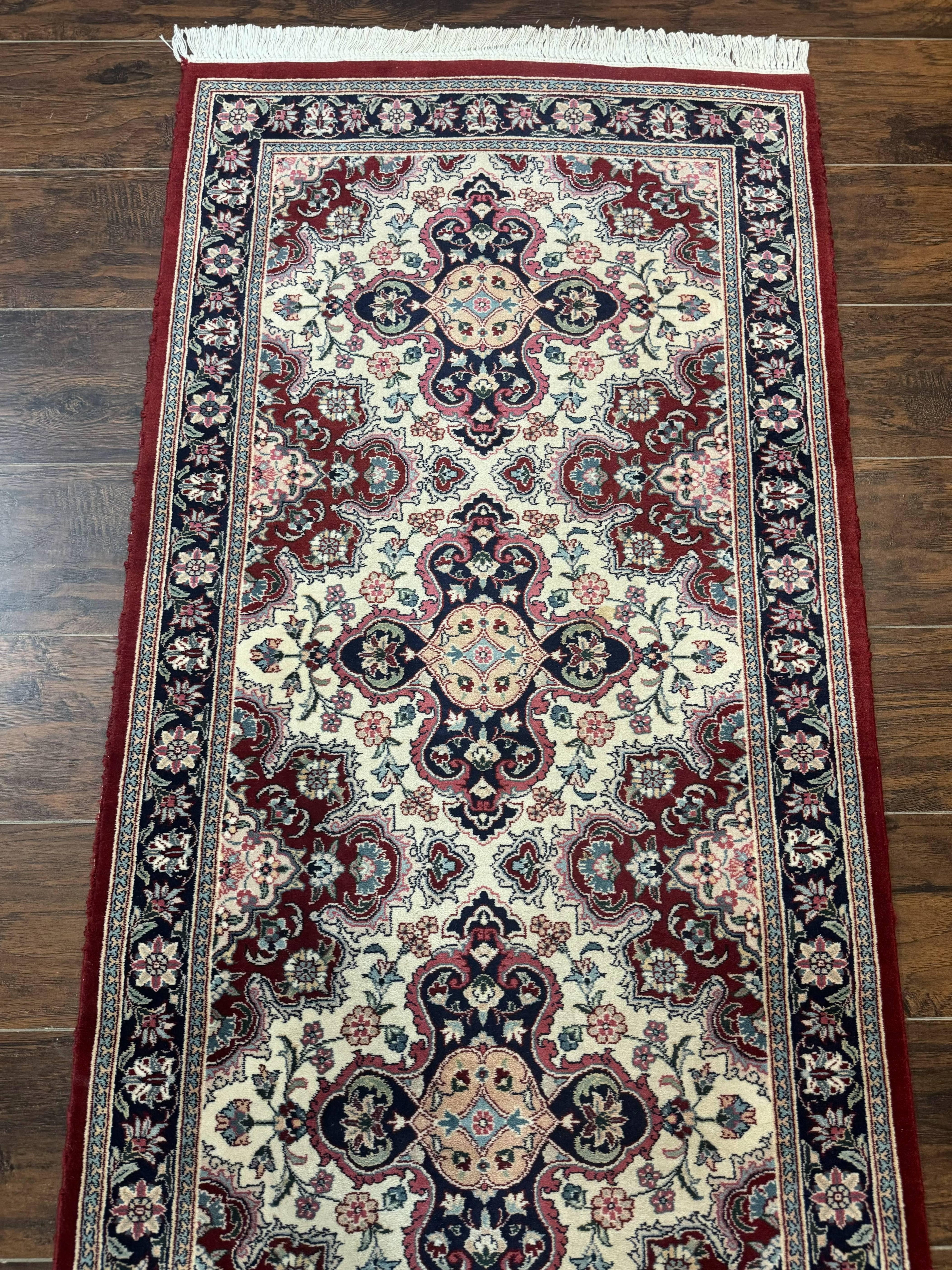 Sino Persian Runner Rug 2.7 x 8, Floral, Handmade, 250 KPSI