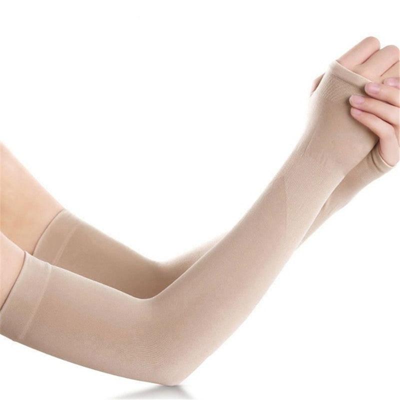 1 Pair Unisex Cool Cycling Sleeve Sport Cooling Arm Sleeves Anti-sunburn Sunscreen UV Sports Fitness Sun Protection Arm Women Sleeves Cooling Arms Men Sports Safety Sleeves Long Soft Tennis Arm Cover