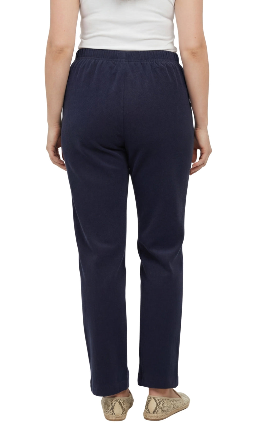 Womens Pull On Fine Wale Corduroy Pants with soft-covered elastic waist