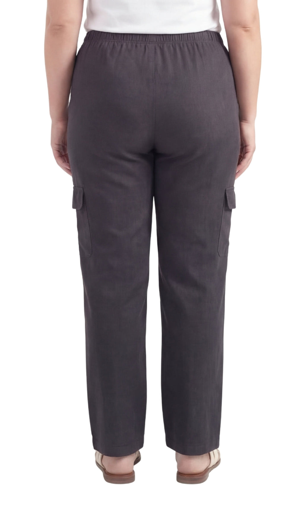 Women's Lightweight Elastic Stretch Waist Casual Denim Pull-on Cargo Pants