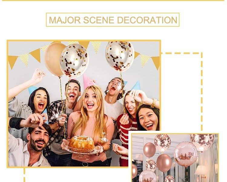 10/20 Star Metallic Confetti Latex Transparent 12inch Balloons For Baby Shower Birthday Party Wedding Decoration