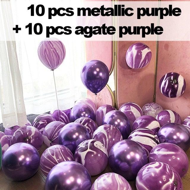 10/20 Star Metallic Confetti Latex Transparent 12inch Balloons For Baby Shower Birthday Party Wedding Decoration
