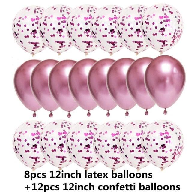 10/20 Star Metallic Confetti Latex Transparent 12inch Balloons For Baby Shower Birthday Party Wedding Decoration