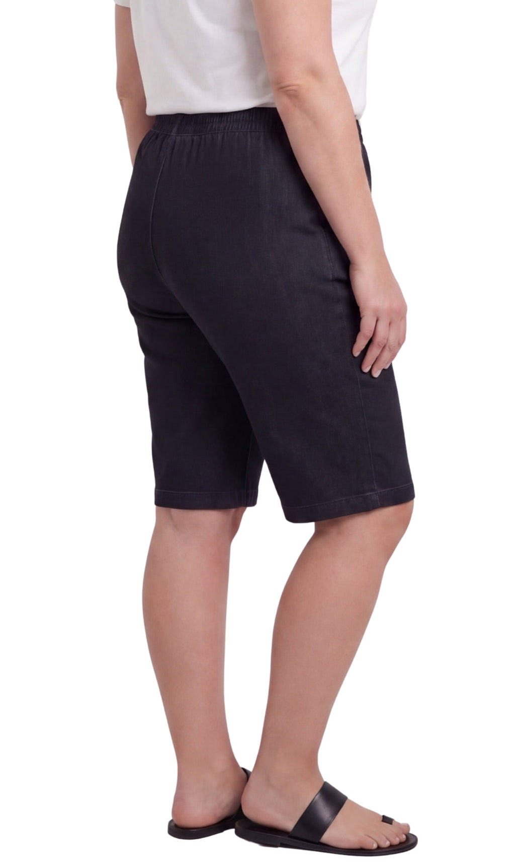 Women's Easy Pull on Bermuda Shorts in Denim and Twill
