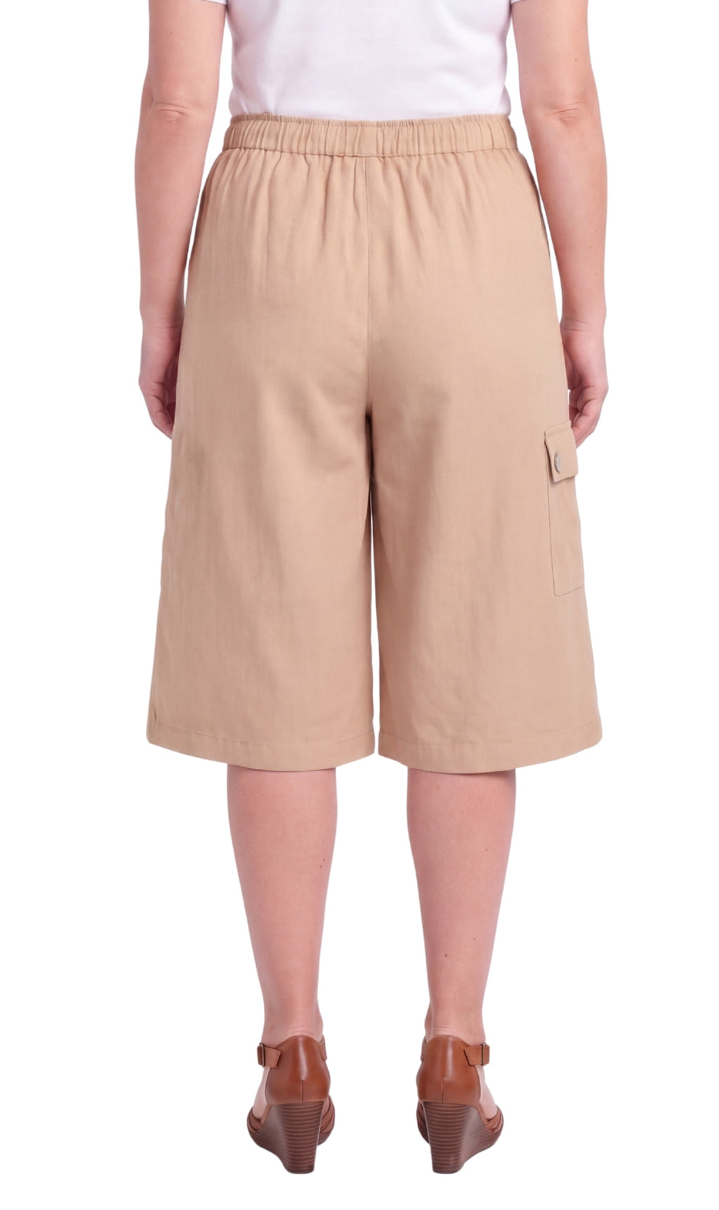 Women's 100% Calcutta Cotton Split Skirt Culottes with Cargo Pockets