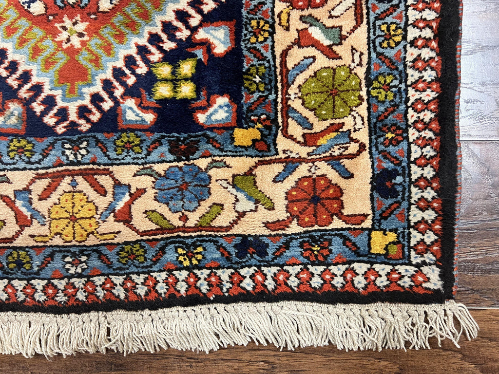 Persian Tribal Runner Rug 2.9 x 14, Colorful Rare Antique Persian Shiraz Yalameh Geometric Carpet for Hallway, 14ft Runner, Handmade, Wool, Red