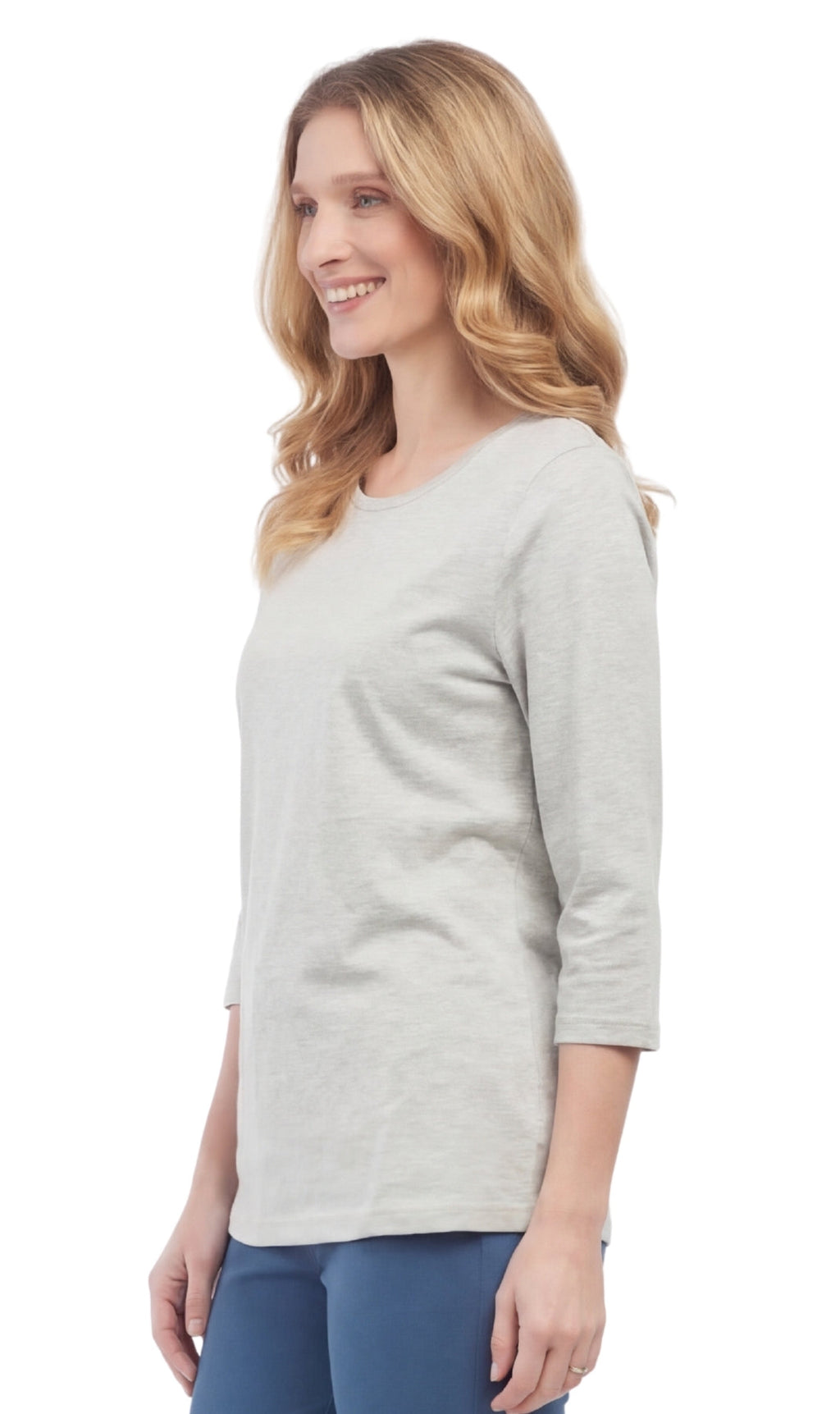 Women's 3/4 Sleeve Crew Neck Top – Comfortable Jer
