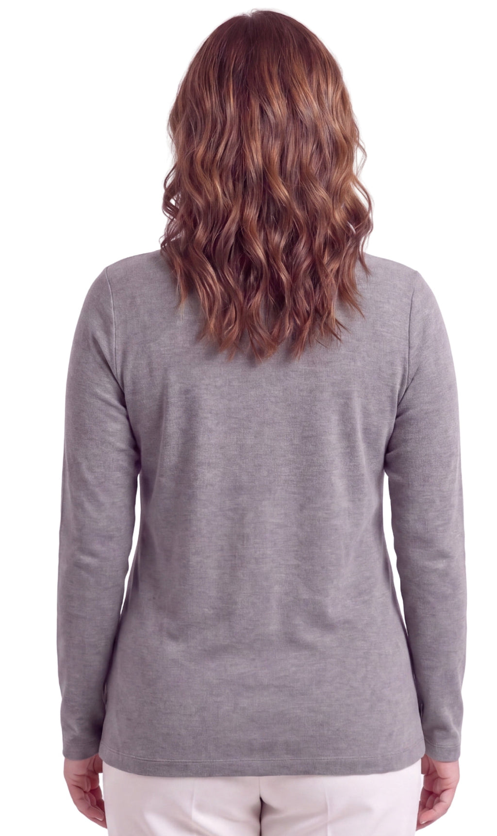 Women's Long Sleeve Cotton Blend Mock Neck Top - An All-Season Essential