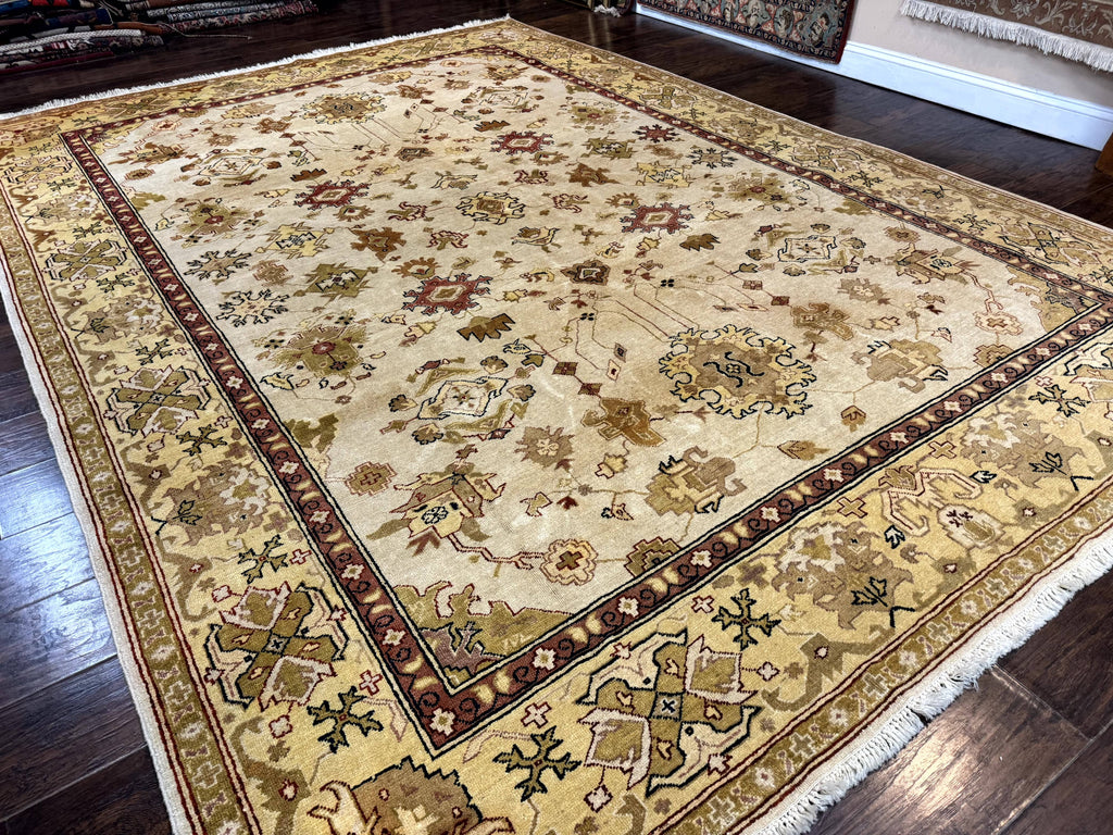 Turkish Oushak Rug 9x12, Oat Color, Wool Carpet