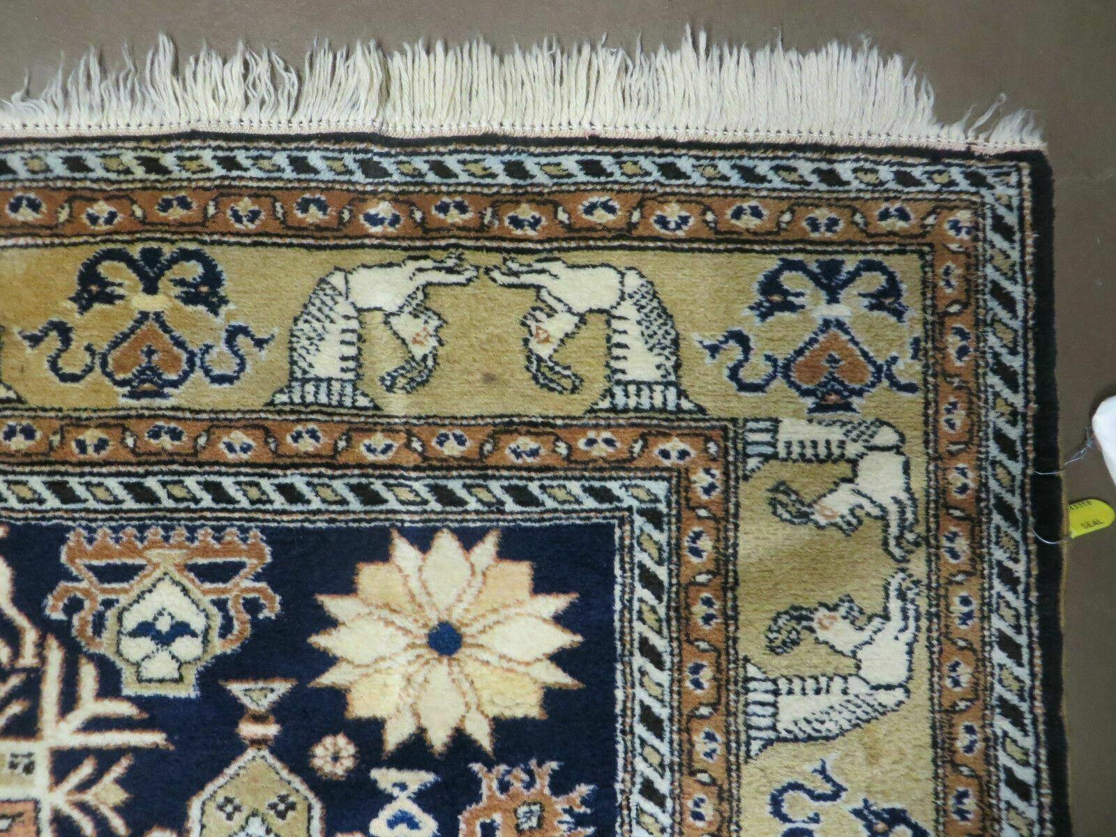 Persian Qum Rug 5.6 x 8.8, Navy Blue