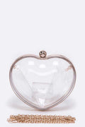 Clear Acrylic Puff Heart Convertible Clutch