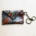 Sierra Credit Wallet-Turquoise and Tan Feather