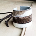 Leather Cuff Adjustable Tie-Hair Light Brindle