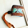 Boho Cuff Bracelet Turquoise, Hair on Hide