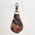 Embossed Leather Key Chain - Tan
