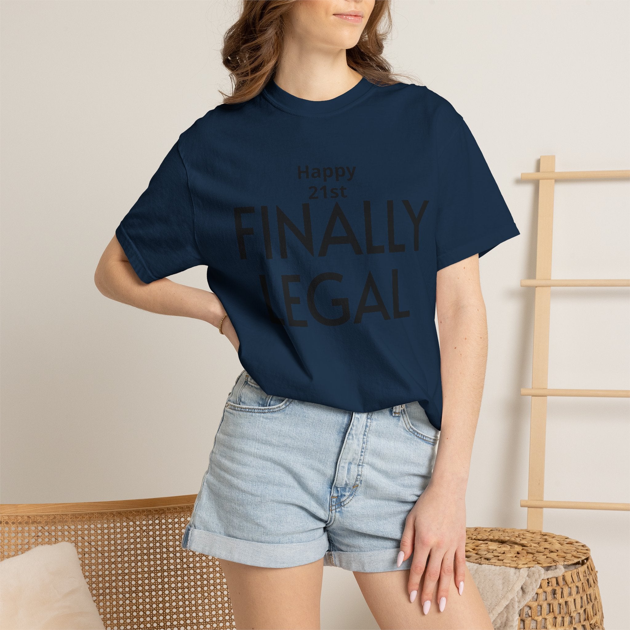 Finally Legal 21st Birthday T-Shirt — "Happy 21st FINALLY LEGAL" Celebration Tee