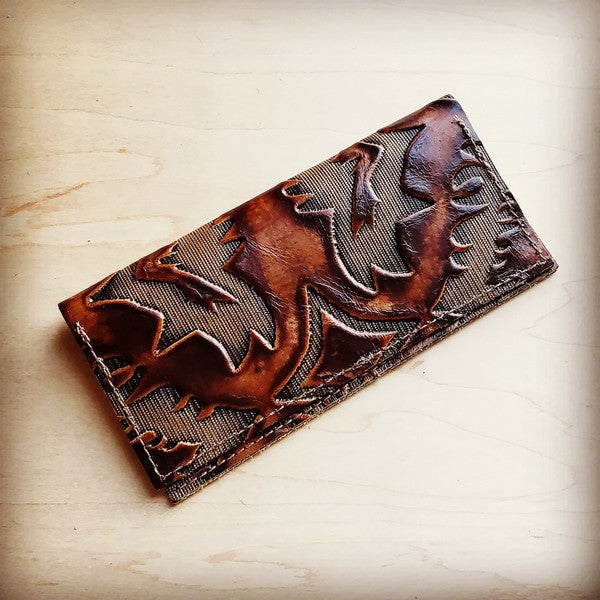 Embossed Leather Wallet-Brown Laredo