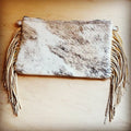 Light brindle hair on hide w/ gold fringe