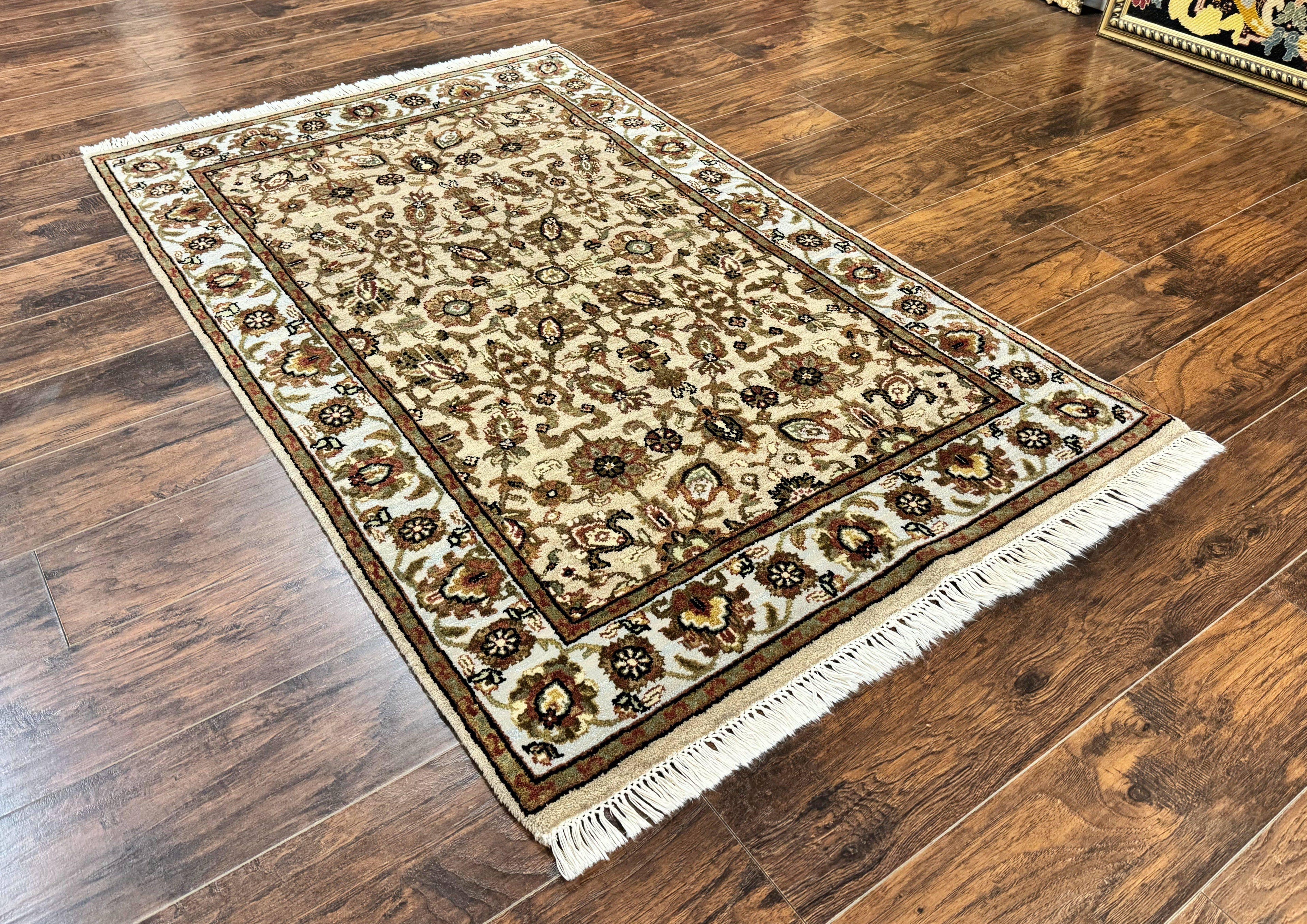 Pak Persian Rug 4x6, Floral Allover Vintage Oriental Carpet, Handmade Wool Rug