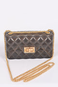 Twist Lock Color Jelly Shoulder Bag