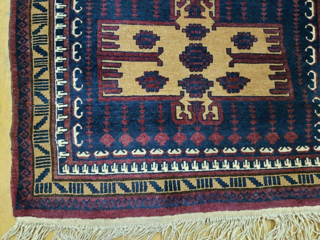 3' X 4' Vintage Handmade Balouchi Balouch Tribal Wool Rug Nice