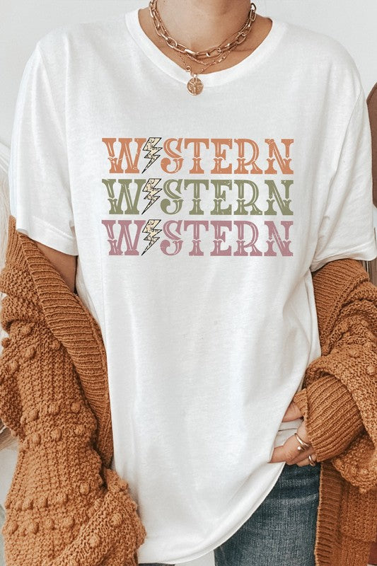 Western Snakeskin Lightning Country Graphic Tee T-Shirt