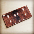 Hair-On-Hide Leather Wallet in Axis Deer Hide